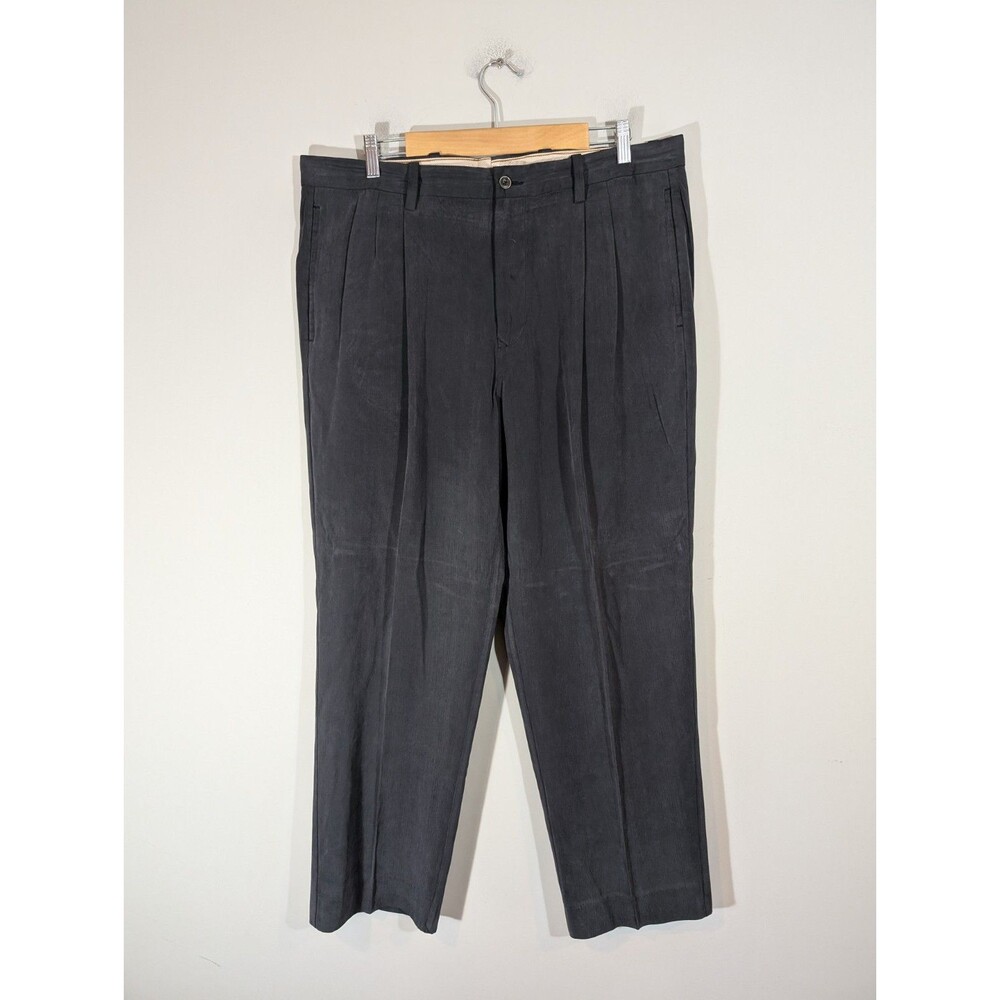Tommy Bahama Mens Charcoal Silk Blend Straight Leg Pants Sz 36 Lightweight Relax